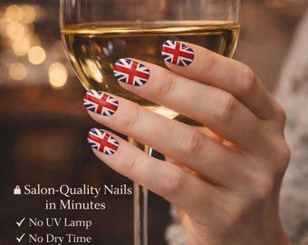 Union Jack Nail Wraps | British Flag Salon Quality Nails (16 Wraps)