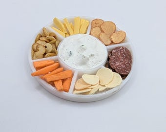 12th scale dollhouse miniature handmade dips and snacks in serving dish