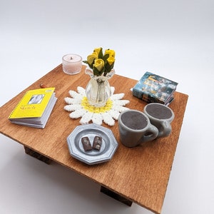12th scale handmade dollshouse miniature modern coffee table