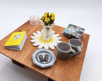 12th scale handmade dollshouse miniature modern coffee table
