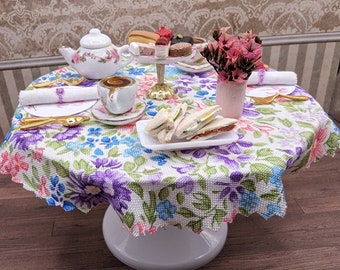 12th scale dollshouse miniature handmade afternoon tea for two display table