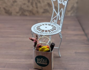 12th scale dollshouse miniature filled grocery shopping bag