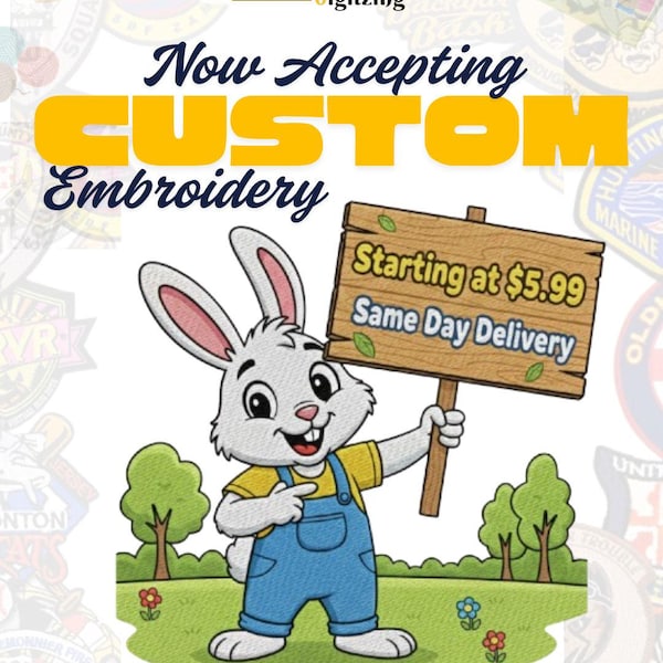 Custom Embroidery Digitizing Service | Logo Design (Digital File)