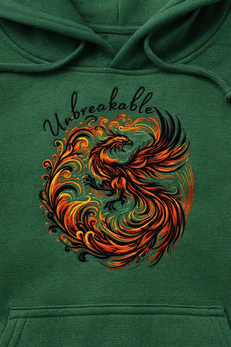 Rising Phoenix Embroidery Design, Mythical Bird Pattern Digital ...