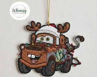 Christmas Cartoon Car Embroidery Design (Digital Download)