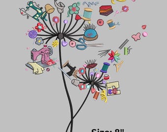 Dandelion Sewing Machine Embroidery Design | Floral Big Pattern | Instant Download