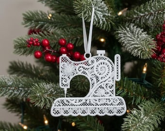 FSL Sewing Machine Lace Ornament - Embroidery Digitized Design - Instant Download