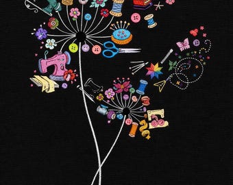 Dandelion Sewing Machine Embroidery Design | Floral Pattern | Instant Download