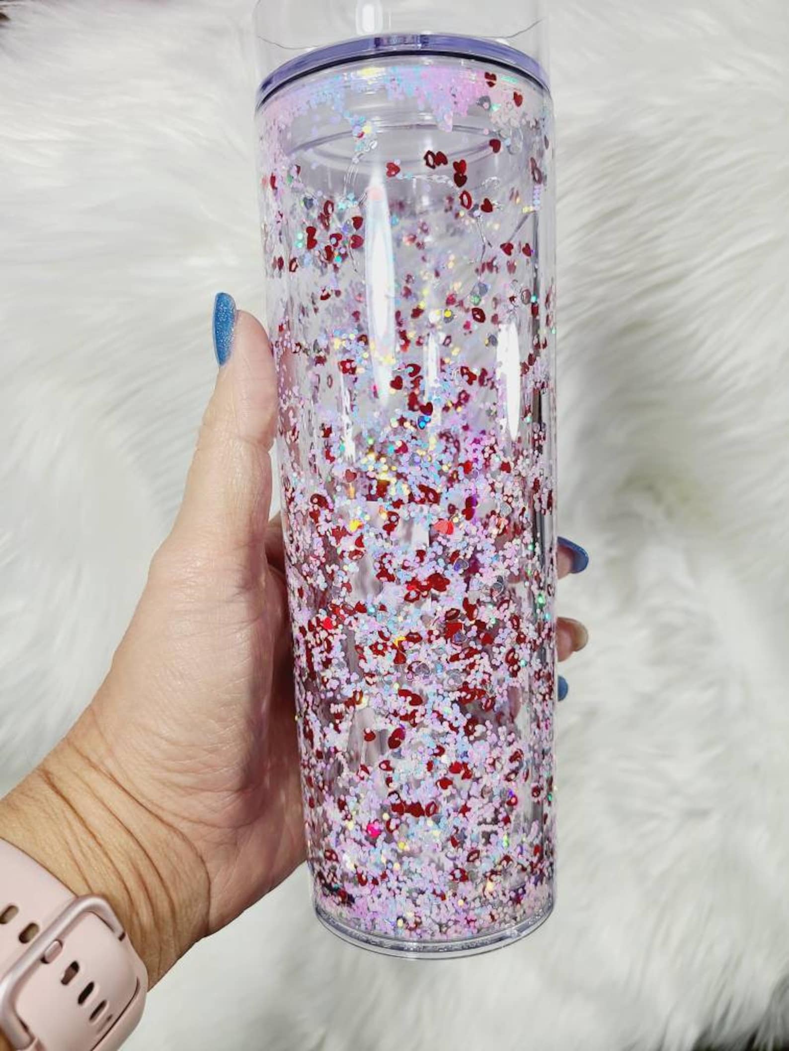Floating Glitter Tumbler Snowglobe Tumbler Acrylic Tumbler Etsy