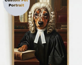 Custom Pet Portrait, Funny Royal Dog Art, Pet Memorial Gift