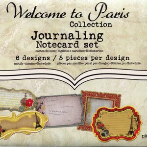 Conjunto de cartões de registro no diário Prima Welcome to Paris