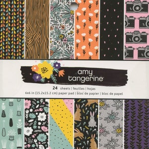 American Crafts Amy Tangerine Shine Op Paper Pad - 6 x 6