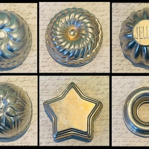 Vintage Aluminum Jello, Cake Molds -  Sets of 4/5 - Choice
