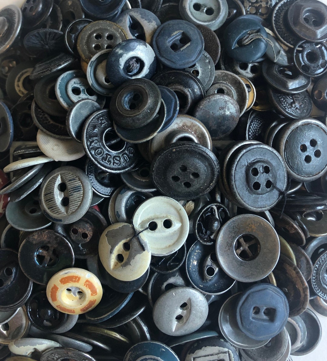 Button Metal Work 40 Random Aluminum Metal Work Buttons - Bulk, Mixed Lot - Etsy