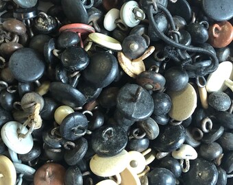 25 Random Vintage/Antique Shoe, Boot, Spat Buttons - Bulk, Mixed Lot