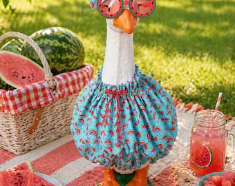 Watermelon Porch Goose Outfit – Bright Summer Goose Decor