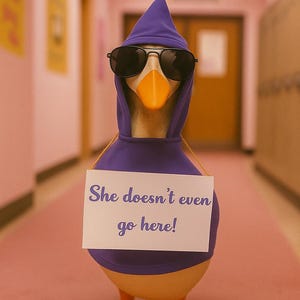 She doesn't even go here mean girls goose outfit