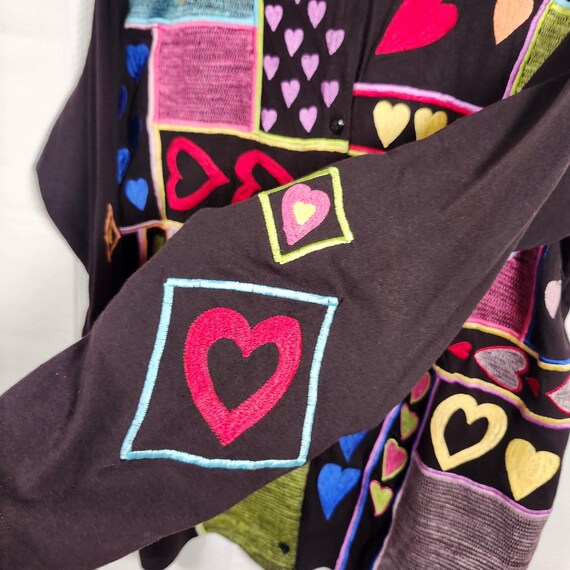 Michael Simon Lite Patchwork Heart Embroidered Bu… - image 8