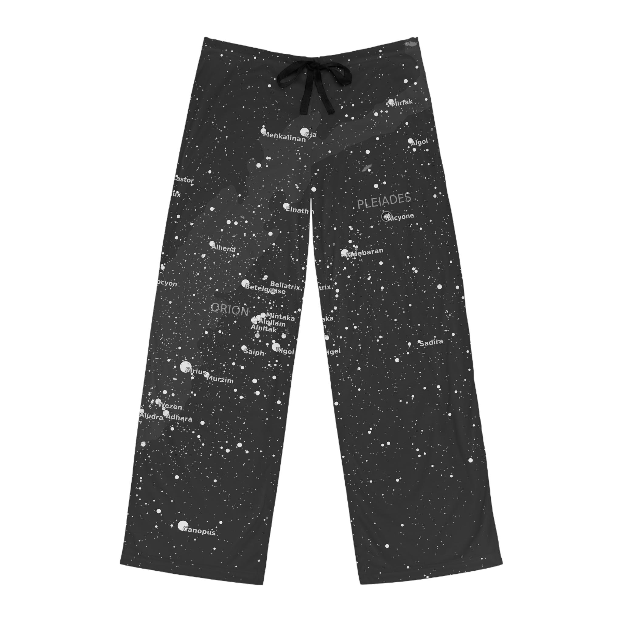 Men's Galaxy Pajama Pants Dark Celestial Star Map Sleepwear Astronomy Loungewear