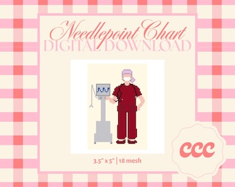 CRNA Nadelspitze Muster – Anästhesie ettem Geschenk | Moderne Krankenkarte | Digitaler Download