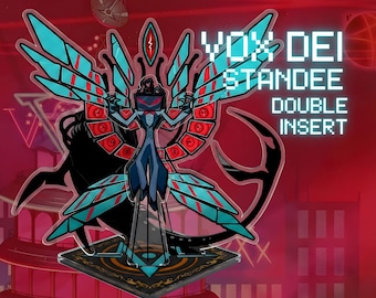 Figura acrílica de doble inserción Vox de Hazbin Hotel, demonio de TV, arte de fan, acrílico