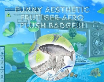 Insignia de peluche Frutiger Aero Fish: Accesorio nostálgico de los años 2000