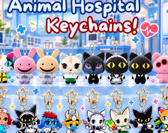 Animal Hospital Roblox Keychains Acrylic & Plush | Intern, Secretary, Nurse, Head Nurse, Secret Agent, Barney, Dr. Harlow