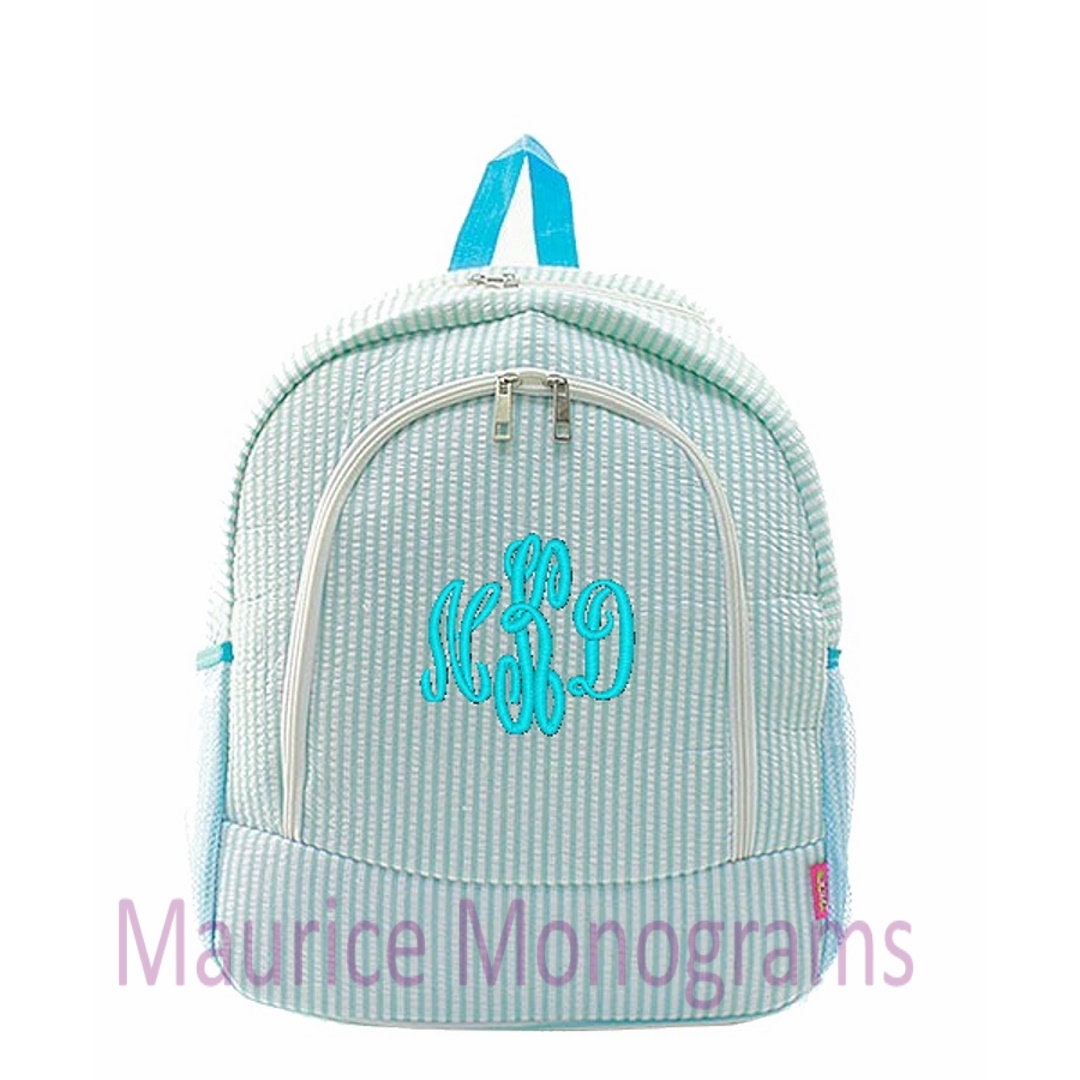 large seersucker backpack