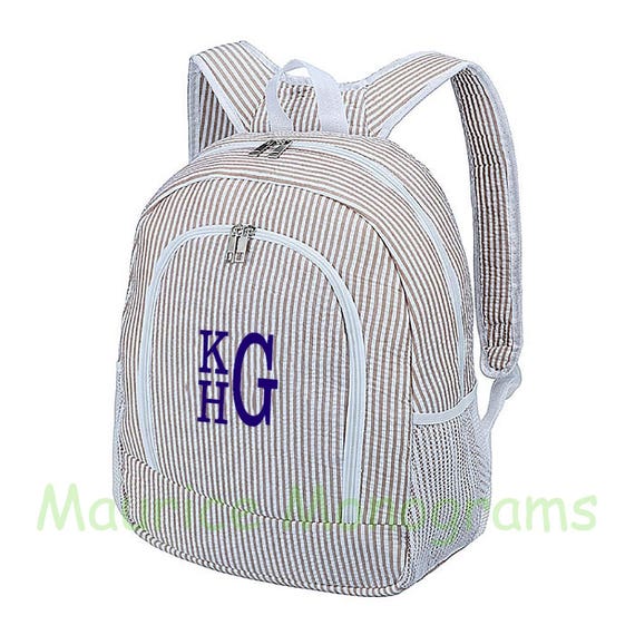 large seersucker backpack