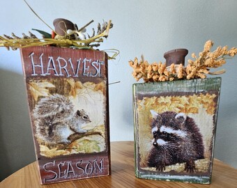 Squirrel, Raccoon Shelf Sitters