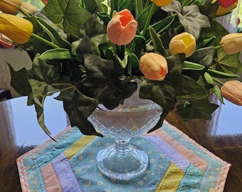 Floral Handmade Quilted Table Topper