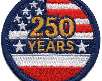 USA 250 Anniversary Patch Patriotic American History Embroidered Iron On