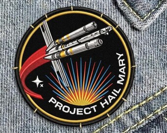 Project Hail Mary Embroidered Iron On Patch Space Mission Sci-Fi Rocket Patch