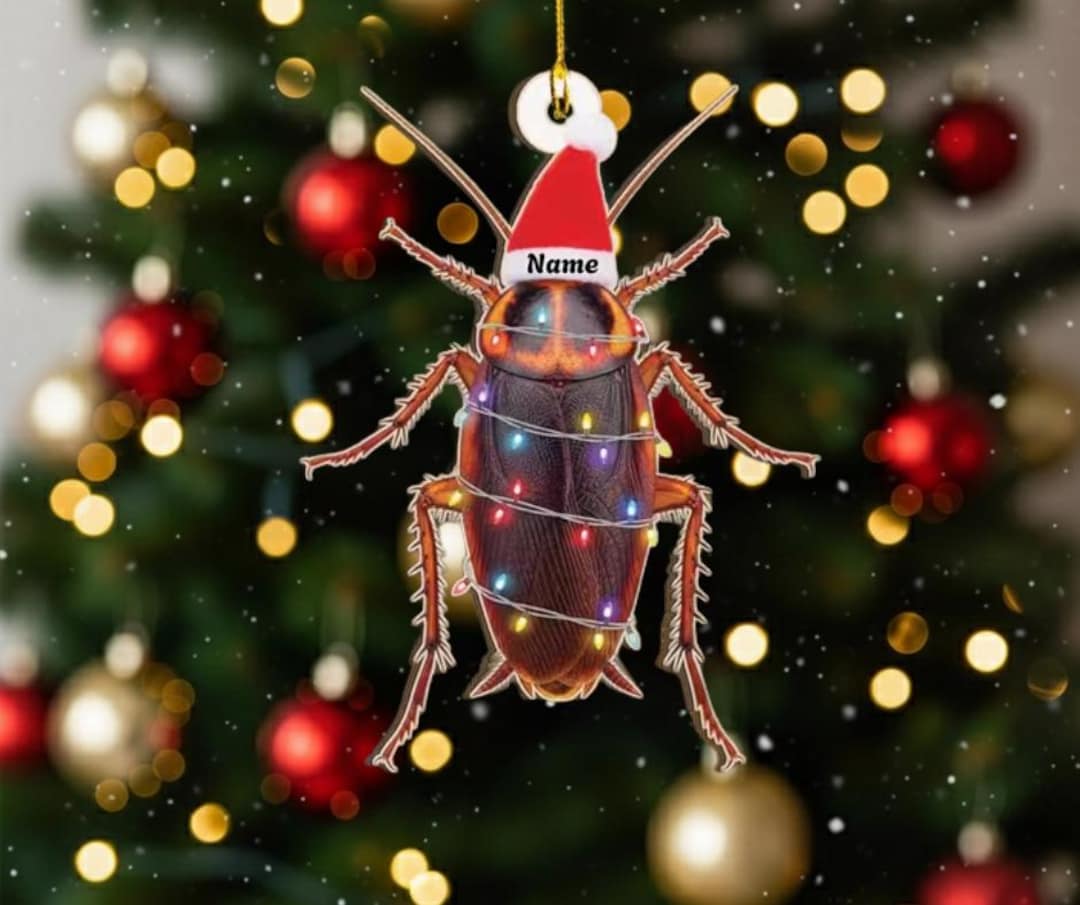 Custom Cockroach Funny Personalized Cockroach Christmas Ornament, Unique Insect Lover ...