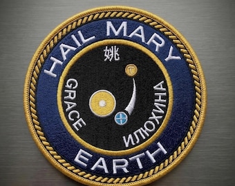 Project Hail Mary Embroidered Iron On Patch Space Mission Sci-Fi Rocket Patch
