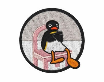 Pingu Not Doing It Now - Iron on Embroidery Patch - Hook and Loop, Morale Patch, Pin Badge, Sew-on - Meme