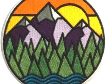 Patch Club Mountain and River Adventure Outdoor Patch Colorful Embroidered