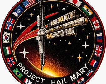 Project Hail Mary Embroidered Iron On Patch Space Mission Sci-Fi Rocket Patch