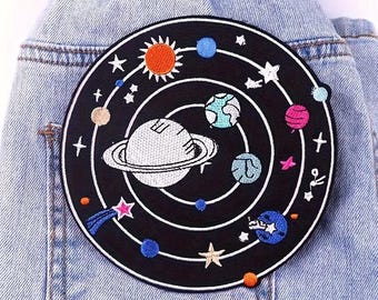 Colorful Planet Iron-On Patches for Garments