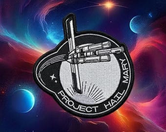 Project Hail Mary Embroidered Iron On Patch Space Mission Sci-Fi Rocket Patch
