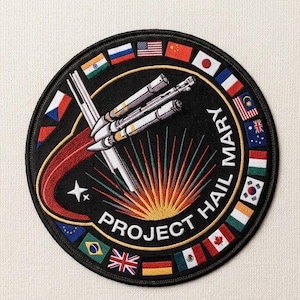 Project Hail Mary Embroidered Iron On Patch Space Mission Sci-Fi Rocket Patch