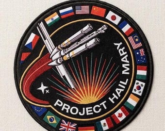 Project Hail Mary Embroidered Iron On Patch Space Mission Sci-Fi Rocket Patch