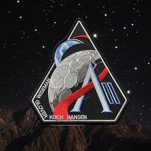 Artemis II Mission Magnet Space Lunar Embroidery Iron On Patch Astronaut Souvenir Gif Badge