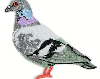 Embroidered Pigeon Hot Melt Glue Patch