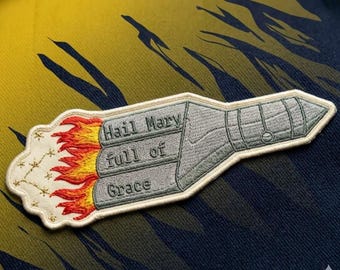 Project Hail Mary Embroidered Iron On Patch Space Mission Sci-Fi Rocket Patch