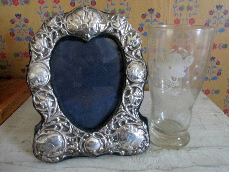 Antique Silver Picture Frame Heart Shaped Frame Ornate Etsy