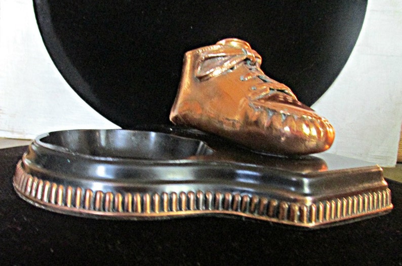 Baby Shoe Ashtray Bronze Baby Shoes Vintage Ashtray Trinket Etsy