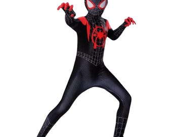 Miles Morales Spider-Man Costume: 3D Spider-Verse Suit Mask Included
