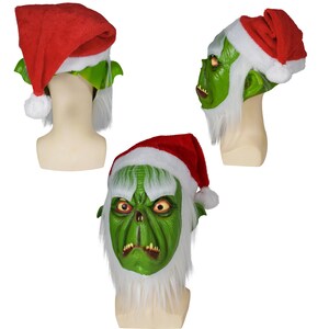 Grinch Adult Santa Costume Set | Funny Green Furry Christmas Cosplay Outfit for Men & Women image 17