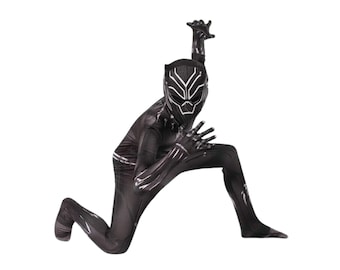 Black Panther Kids Halloween Costume | Marvel Cosplay Jumpsuit with Mask | Superhero Outfit for Boys and Girls